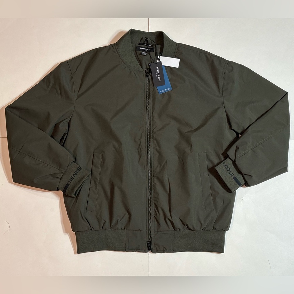 Size M Kenneth Cole New York Techni-cole Mens Full Zip Bomber Jacket KZ9U11OLVM